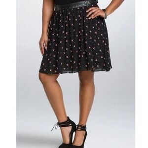 EUC WOMEN’S SIZE 16 TORRID BLACK ROCKABILLY BIRD LEATHER PUNK SKIRT